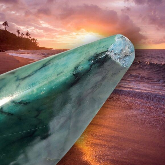 MCM Style Blue Stone Fish Figurine Chrysocolla Look Red Eyes Unique Decor Rare - Picture 9 of 12